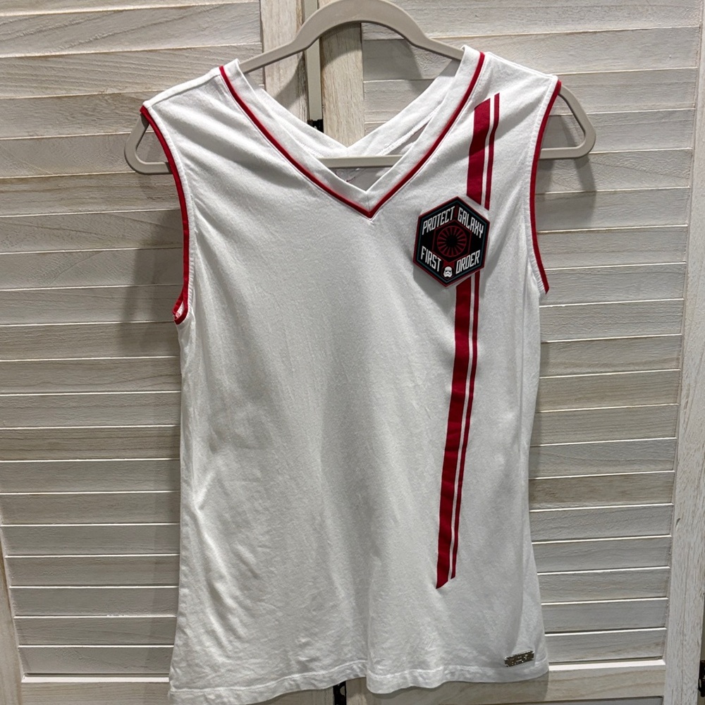 Star Wars White Top with Red Stitching